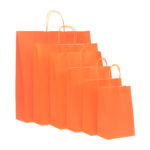Χάρτινη Σακούλα Πορτοκαλί στριφτό premium
