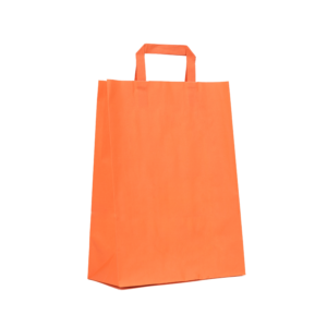 Χάρτινη Σακούλα Πορτοκαλί πλακέ